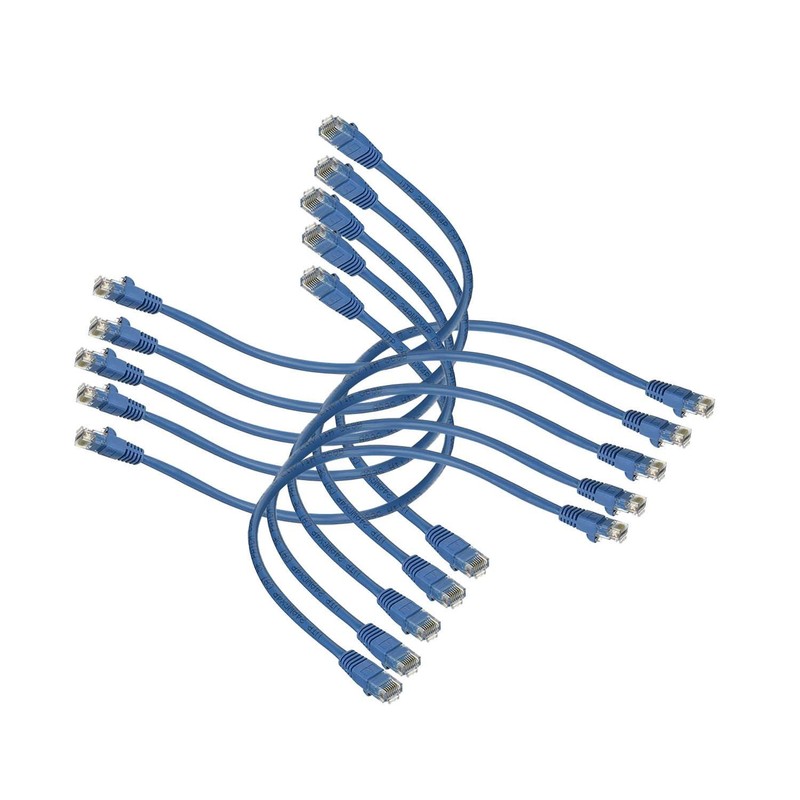 iMBAPrice 1' Cat5e Network Ethernet Patch Cable, 10 Pack, Blue