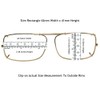 Slim Rectangle Non Polarized Clip on Sunglasses for Men and