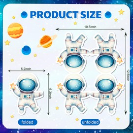 100Pcs Astronaut Shape Disposable Watercolor Style Paper Luncheon Dinner Napkins - Outer Space Themed Party Supplies for Astronaut Parties, Birthdays, Baby Showers & Celebrations | 5.2"x6.3" Folded