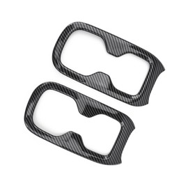 FUEISOF For Hyundai Santa Fe MX5 2024 ABS Car Door Cup Holder Frame Cover 2 Pieces (Carbon Fibre Style ABS)