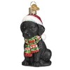 Old World Christmas Holiday Black Labrador Puppy Ornament Free Box