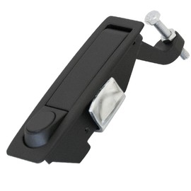 Southco C2 Series Powder Coated Zinc Alloy Adjustable Lever Hand Operated Compression Latch with Raised Trigger, Non-Locking, 0.20" Thick, 0.91"-1.81" Grip Range, Black