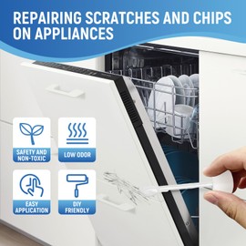 Appliance Paint White Appliance Touch Up Paint Enamel High-Gloss Acrylic White Touch Up Paint Pen Scratch Repair for Appliances Refrigerators Metal Surfaces Dishwasher Dryer Microwave Washers 1.5oz