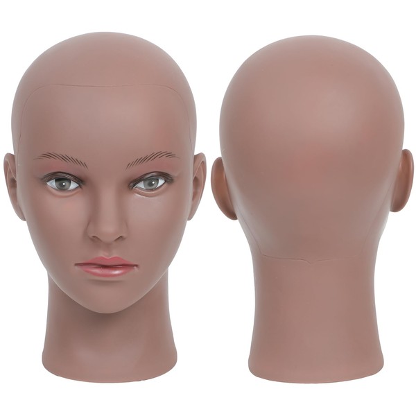 Afro Professional Cosmetology Bald Mannequin Head for Making up,Making Wigs,