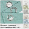 Melodieux Teal Blackout Linen Textured Curtains 63 Inch Length for