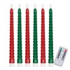 Whaline 6 Pcs Christmas LED Flameless Spiral Candles with Remote