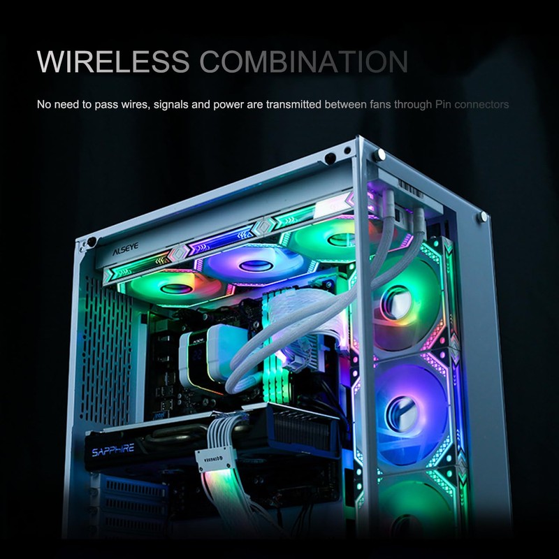 DS Wireless White Case Fans, 120MM LED Fans for PC