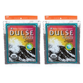 Maine Coast Sea Vegetables Organic Dulse Flakes | Seaweed Snacks | Rich in Iodine, Protein & Minerals | Harvested from North Atlantic | Great for Salads, Soup & Smoothies | 4 oz (Pack of 2)