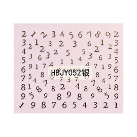 English Digital Numbers Nail Sticker Hbjy052 White Nail Wraps Stickers Manicure Supplies for Women Nails Full Long Lasting Easy Apply and Remove