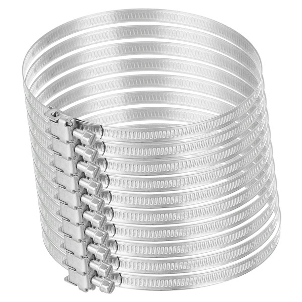 sourcing map 5.5 Inch 304 Stainless Steel Duct Clamps, 20