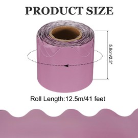 PATIKIL Bulletin Board Border, 41 Feet Poster Chalkboard Cork Decoration Trim Scalloped Borders Wall Decor for Classroom Office Locker, Gray Pink