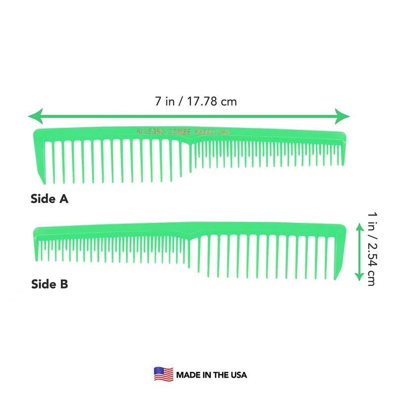 Allegro Combs 6000 Wide Tooth Vented Hair Combs - Set