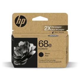 HP 68e EvoMore Black Ink Cartridge | Works Envy 6100e, 6500e Series | Carbon Neutral | 7FP22TN