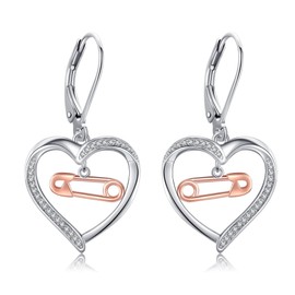 JERWLI Safety Pin Earrings 925 Sterling Silver Safety Pin Jewelry Gifts for Women