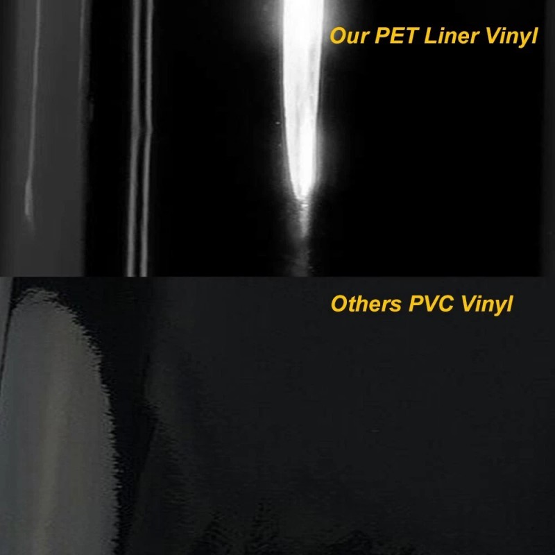 Olimia 72"x60" Ultra Gloss PET Liner Black Vinyl Wrap Air