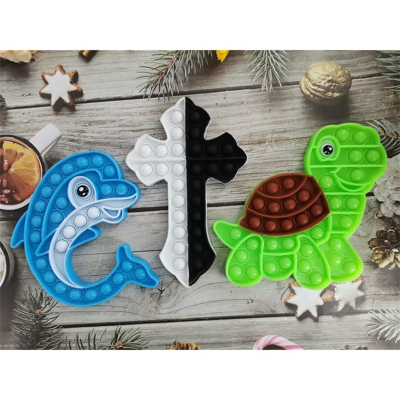 Sensory Turtle Dolphin Cross Ocean Animal Bubble Pop Fidget ,Push