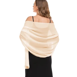 Pukguro Shawls and Wraps for Evening Dresses Womens Formal Lightweight Shawl Scarf Summer Sheer Chiffon Wrap Champagne 79 * 18''