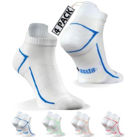 sesto senso 4 or 8 Pairs Running Socks Quarter Sport Socks Men Women, 4 x white mix
