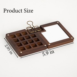 Mini Watercolor Paint Set Wooden Portable Travel Watercolor Kit,15 Grids Mini Paint Palette,Without Paint and Pen 2.95 x 5.9in Pocket Watercolor Set(1PCS)