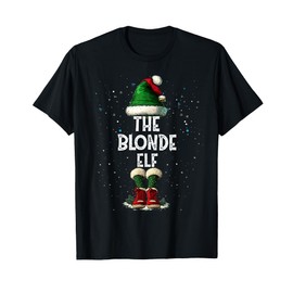 The Blonde Elf Costume Matching Family Christmas Elf Squad T-Shirt