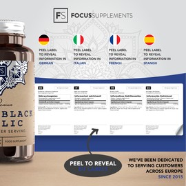 FS Garlic Capsules | 180 Odourless Garlic Capsules - 10,000mg Aged Garlic Extract per Serving | Aged Black Garlic Supplement | Garlic High Strength | Non-GMO, Gluten & Allergen Free | Made in The UK