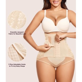 URSEXYLY Tummy Control Shapewear for Women Faja Body Shaper Breathable High Waisted Butt Lifting Panties(Medium,Beige)