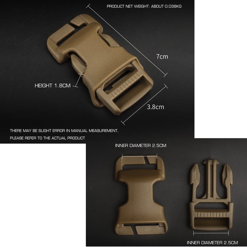 YASHALY 2pcs Tactical Quick-Release Buckles Molle Webbing Buckle Clip Fits