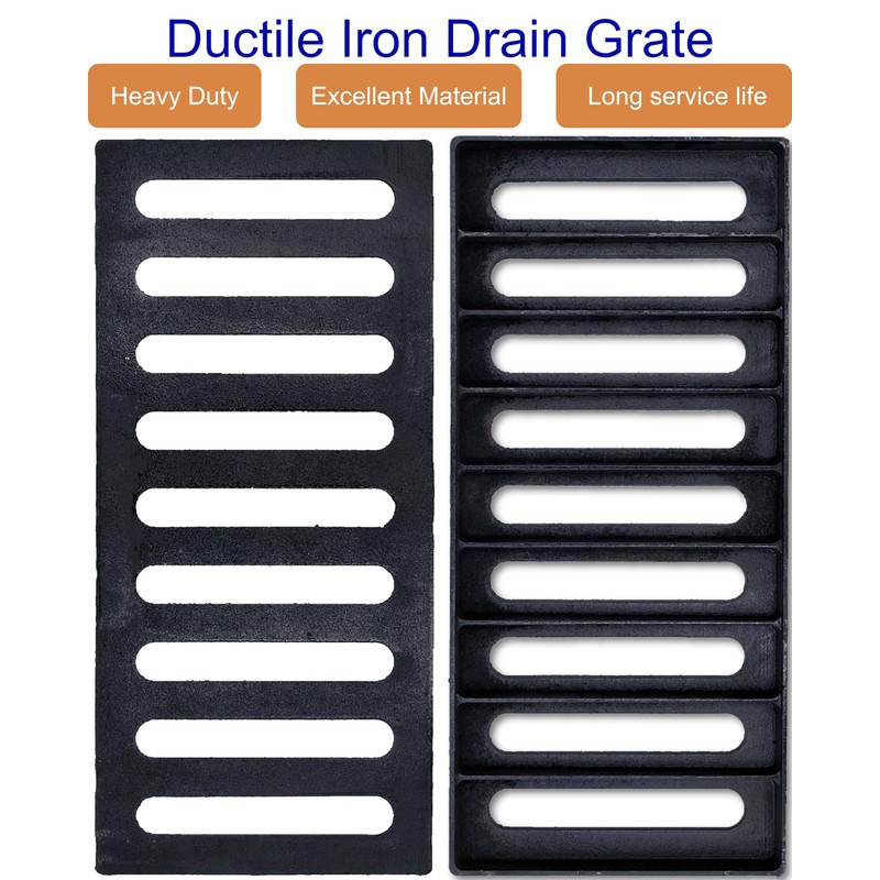 DuuMuut Cast Iron Drain Grate, 17x8 Outdoor Drain Cover, Sewer