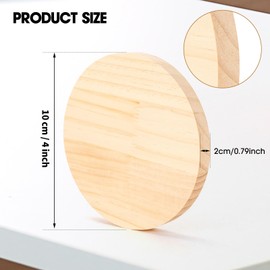 4 Pack 12 inch Round Wooden Plaque, 3/4 Inch Thick Unfinished Wooden Circle Plaque, Natural Pine Wood Base for Craft Projects, Sign, Painting, Woodcarving, Engraving