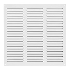 300x300mm / 12x12 inch White Metal Ventilation Grille with Flyscreen - Air Vent Cover