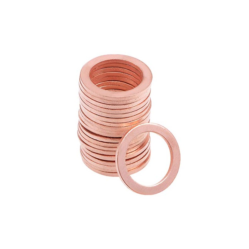 sourcing map 20Pcs 16mm x 22mm x 1.5mm Copper Flat