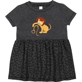 inktastic Cute Leo The Lion Zodiac Sign Infant Dress 6 Months Vintage Smoke with Leopard Print 26edf