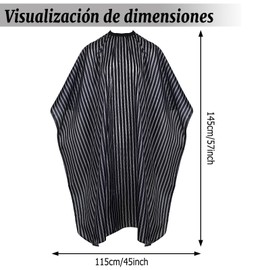 FEBSNOW Hair Cutting Cape Professional Barber Cape with Adjustable Neckline Hairdressing Salon Cape for Coloring Dying Haircut Apron Hairstylist Essentials Barber Accessories Salon Supplies (Stripe)