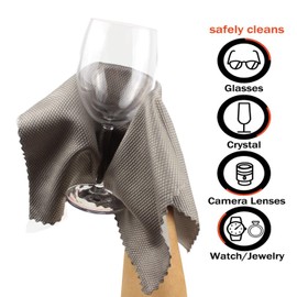 Microfibre Cleaning Cloths Microfiber Lint Free Cloths Towels Polishing Cloths for Dishes Glasses Car Windows Mirrors Screen TV Tablets Camera Grey 6PCS 30CM X 40CM