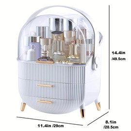Makeup Organizer Skincare Organizers - Cosmetic Display Cases with Transparent Cover, SkinCare Organizers for Bathroom Countertop, Bedroom Vanity Desk, Lipstick Organizer (white)