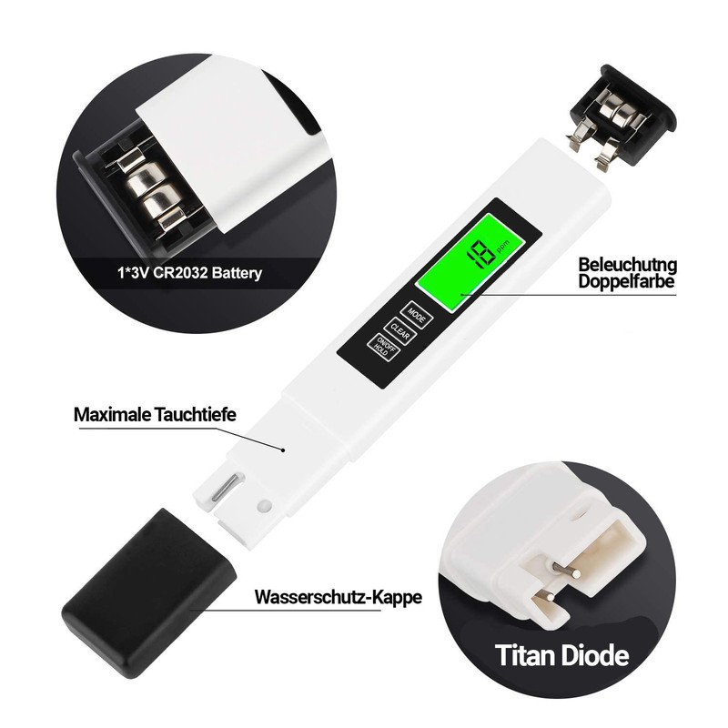 BMUT 3-in-1 TDS Meter - Digital Water Quality Tester and