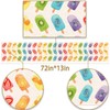 Linen Watercolor Popsicle Table Runner Ice Cream Summer Fruit Baby