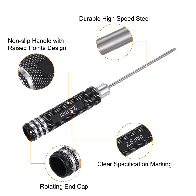 sourcing map 2pcs RC Hex Screwdriver 2.5mm Hexagon Screwdrivers Wrench