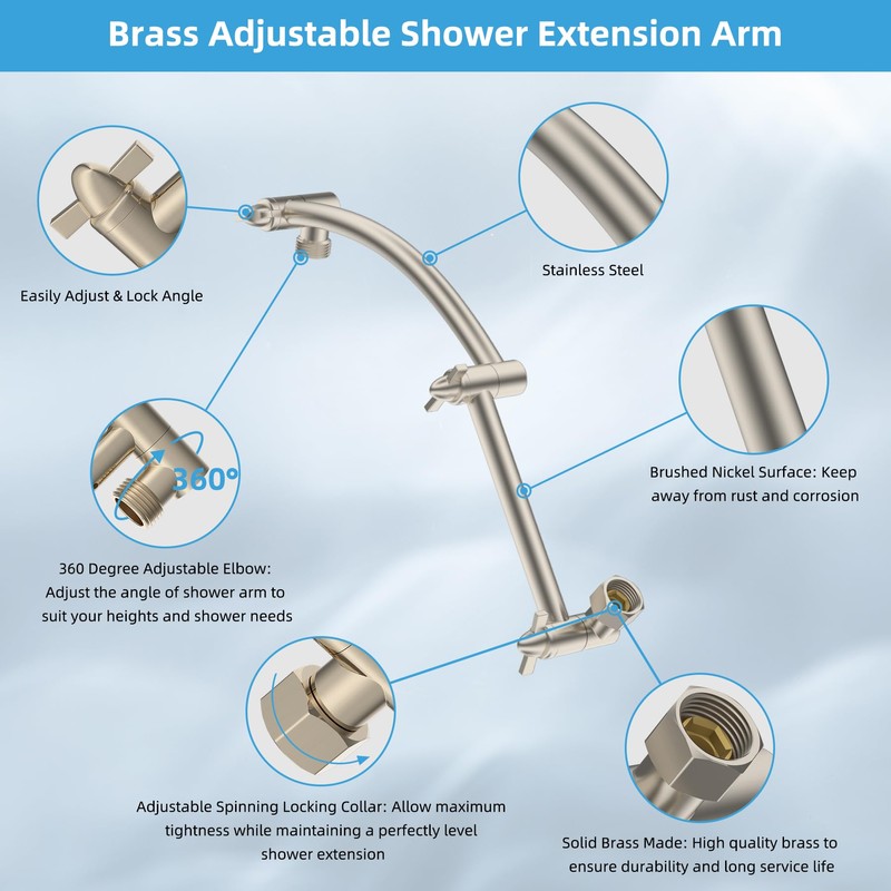 Hibbent All Metal cUPC Certified Rain Shower Head, 12'' High