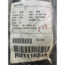 Apex Mills 60” Wide Navy Blue NR86 Cool Knit Military Mesh Netting 4 Way Stretch 10 Yrd Cut