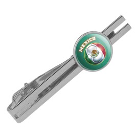 GRAPHICS & MORE Mexico Soccer Football Futbol Round Tie Bar Clip Clasp Tack Silver Color Plated