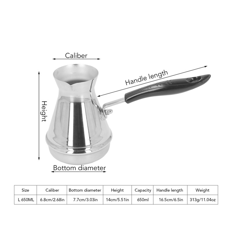 2PCS Turkish Coffee Pot Stainless Steel Stovetop Pour Over Coffee