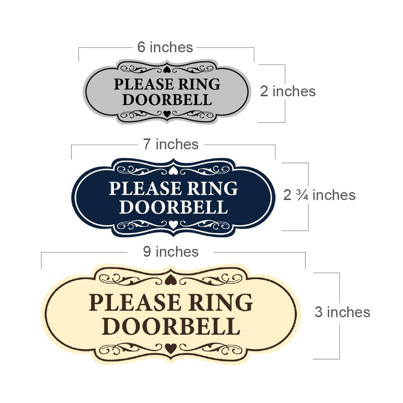 Signs ByLITA Designer Please Ring Doorbell Sign (Black Gold) -