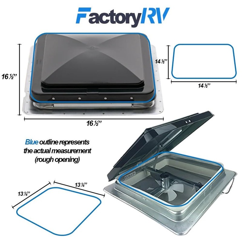 Camper Comfort 14'' RV/Mobilehome/Camper Smoke Lid Roof Vent | With