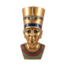DRW Figure Bust Nefertiti Queen Egyptian Gold Resin Hand-Painted 12 x 17 x 25 cm