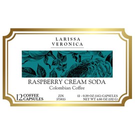 Raspberry Cream Soda Colombian Coffee (Single Serve K-Cup Pods) (Gourmet, Naturally Flavored, Whole Coffee Beans) (12 pods, ZIN: 575835)