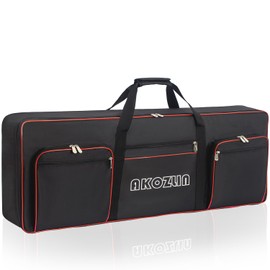 AKOZLIN 34"x13"x4" Electric Piano Keyboard 49 Key Keyboard Case Gig Bag with Adjustable Straps and 5-Pocket for Keyboard Accessaries