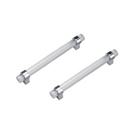 FEEIMOL Pack of 2 Acrylic Cabinet Handles, Transparent Drawer Handle, Furniture Knobs, Kitchen Door Handles, Modern Bar Handles, Door Knobs, Handles for Kitchen Cabinets, Pull Handle, 128 mm