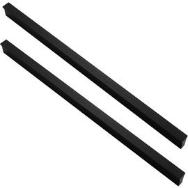 Door Handle Straight T Shape Screws Included Cabinet Drawer Pull Wardrobe Handle, Home Decoration Aluminum Alloy Matt Black Hole Center 320mm, 2pcs