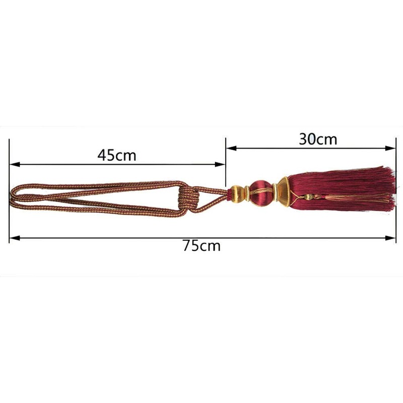 ZHMF 1 Pair Curtain Tiebacks Holdbacks Clip Binding Rope Tie